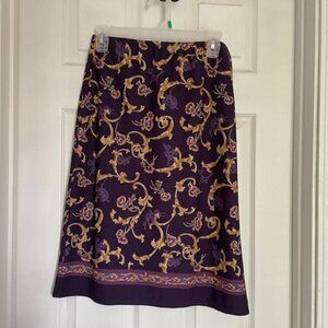 Requirements Womens Pencil Skirt Purple Scroll/Fluer De Lis Size Small
